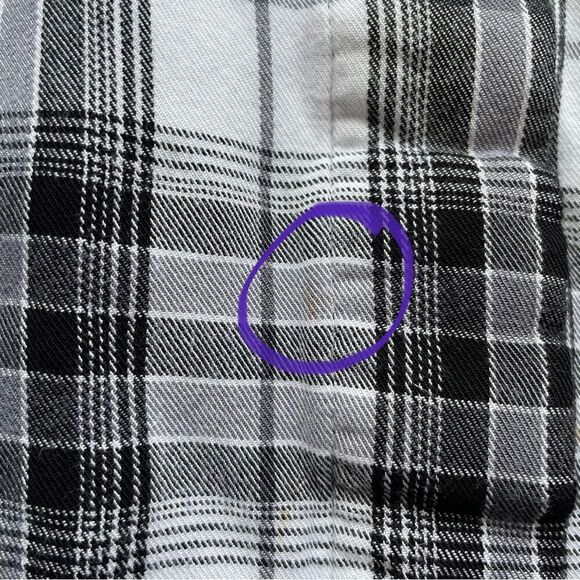 Sam Edelman Black and White Riley Flannel Boyfriend Shirt - Size: Small - Picture 11 of 14